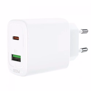 Acefast сетевое зарядное устройство USB Type C / USB 20W, PPS, PD, QC 3.0, AFC, FCP белое (A25 white)