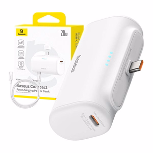 Повербанк Baseus Compact 5000mAh, 20W, USB-C (белый)