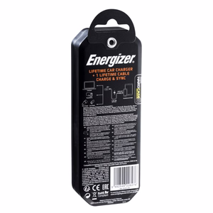 Energizer HardCase DC2CLLIM auto lādētājs, 2 × USB-A, 17 W / 3,4 A, ar MFi sertificētu Lightning kabeli, melns