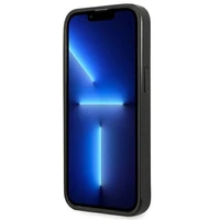 Guess GUHCP14SPSATLG iPhone 14 6.1 "sudraba cietais apvalks SaffianoTriangle Logo