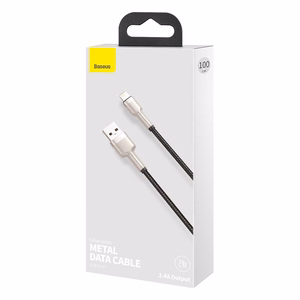 Baseus kabelis Cafule Metal USB - Lightning 1,0 m 2,4A melns