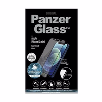 PanzerGlass E2E Microfracture antibakteriālais stikls ar Swarovsky kristāla kameras vāciņu iPhone 12 mini - ar melnu rāmi