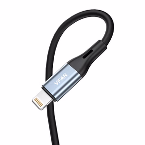 VFAN L05 Lightning–3,5 mm mini jack AUX kabelis, 1 m, pelēks