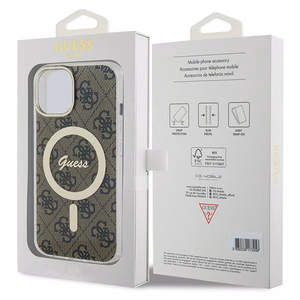 Guess IML 4G magnētiskais viedtālruņa apvalks iPhone 15 Plus - brūns