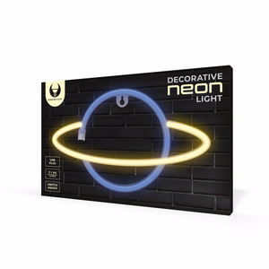 Neon LED Light SATURN dzeltens zils Bat + USB FLNE11 Forever Light