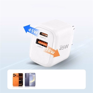 Tech-Protect NCA45W-GAN 2 portu 45 W sienas lādētājs - balts