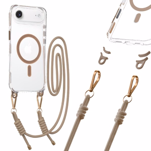 Tel Protect Strap Clear Case for Iphone 17 Air gold