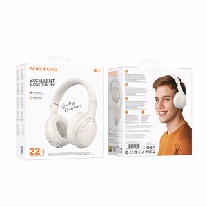 Baltas Bluetooth austiņas Borofone BO29 Fascinador