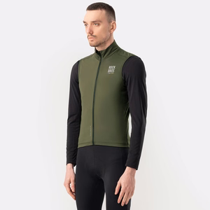 Rockbros TLMJ002 ROAD TO SKY siltināta vēja necaurlaidīga riteņbraukšanas veste, S izmērs – zaļa