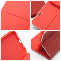 LUNA Book Carbon viedtālruņa apvalks Xiaomi Redmi 14C sarkans