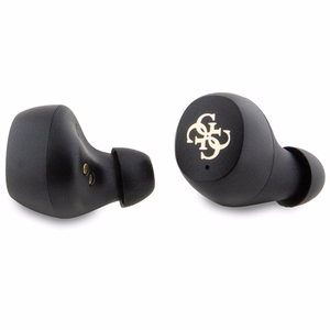 Guess Bluetooth austiņas GUTWSP4EGK TWS ENC 4G PU METAL LOGO melnas