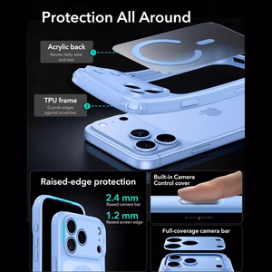 ESR Classic Hybrid MagSafe maciņš, paredzēts iPhone 18 Pro / 17 Pro, gaiši zils