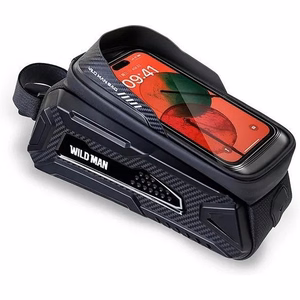 WILDMAN ceļojumu soma velosipēda rāmim ar rāvējslēdzēju, 2L (4 "- 7"), M30, melna