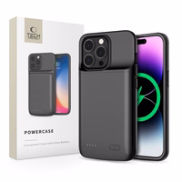 Tech-Protect PowerCase iPhone 14 / 14 Pro ar 4800mAh portatīvo lādētāju - melna