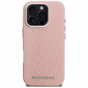 Karl Lagerfeld FW Stamped Karl MagSafe Case for iPhone 16 Pro - Pink