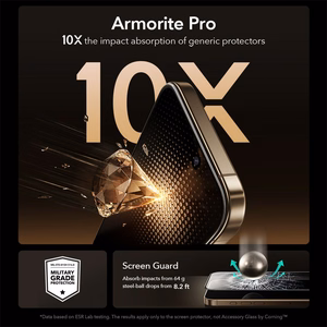ESR UltraFit Armorite Pro rūdīts stikls iPhone 17 Pro - caurspīdīgs