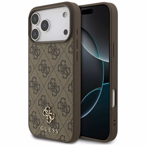 Guess 4G Small Classic Logo MagSafe Case for iPhone 17 Pro Max - Brown