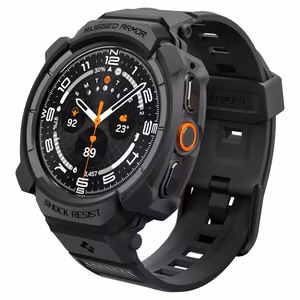 Spigen Rugged Armor Pro maciņa un siksniņas komplekts Samsung Galaxy Watch Ultra 2 (2026) 47 mm – matēti melns