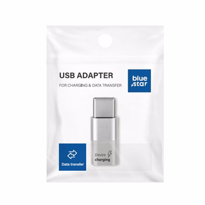 Adapteris Micro USB to Type C Blue Star - balts