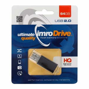 IMRO zibatmiņas disks melns 64GB USB2.0