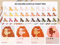 Akrila marķieru pildspalvas ARRTX 30C, 30 krāsas, ādas toņi