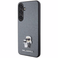 Karl Lagerfeld KLHCS24MPSAKCMPG S24+ S926 cietais apvalks pelēks/pelēks Saffiano Karl & Choupette Metal Pin