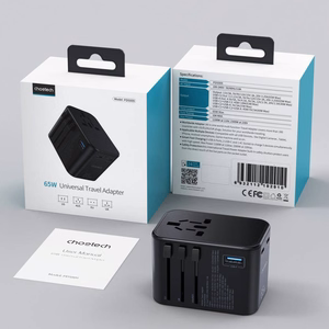 Universal Travel Charger Choetech PD5009 65W 2xUSB-C/USB-A black