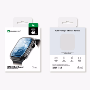 AmazingThing Radix Glass Screen Protector with Case for Apple Watch Series 11 46mm - Clear