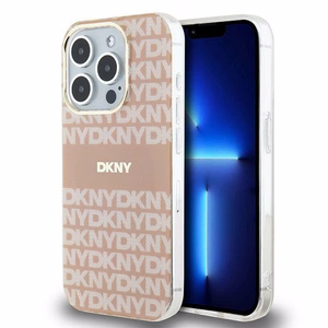 DKNY IML mono un svītrainais magnētiskais viedtālruņa apvalks iPhone 14 Pro Max – rozā
