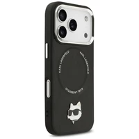 Karl Lagerfeld Choupette Pin Magnētiskais viedtālruņa apvalks iPhone 17 Pro - melns