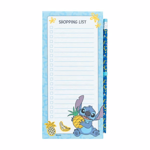 Disney Stitch Tropical magnētiskais iepirkumu saraksta bloknots ledusskapim ar zīmuli, 10 × 21 cm