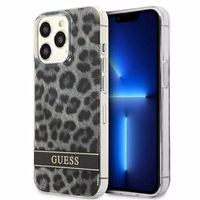 Guess GUHCP13LHSLEOK iPhone 13 Pro / 13 6.1" pelēks/pelēks cietais apvalks Leopards