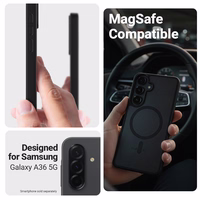 Crong Hybrid Matte Magnetic - MagSafe maciņš Samsung Galaxy A36 / A37 (melns)