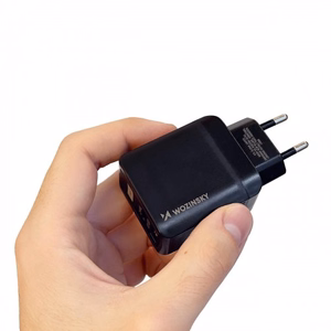 Lādētājs Wozinsky GaN melns 20W (USB / USB-C)