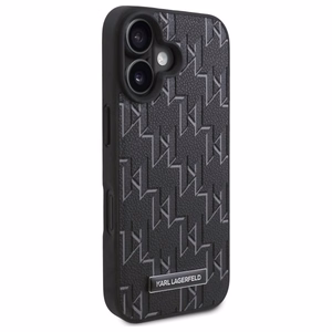Karl Lagerfeld Hot Stamp MagSafe iPhone 16 Plus apvalks - melns
