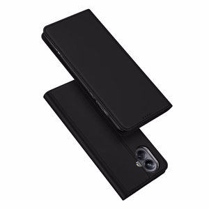 Dux Ducis Skin Pro viedtālruņa apvalks Realme 10 Pro+ ar atveramu vāciņu, maku ar kartēm un statīvu - melns