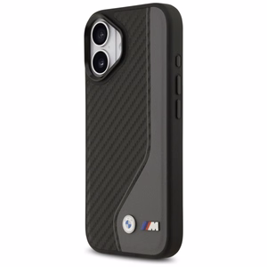 BMW viedtālruņa apvalks IPHONE 17, savietojams ar MagSafe BMHMP17S25PCCSCAK (PU oglekļa logotips) antracīta