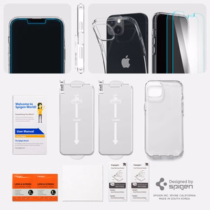 Spigen Crystal Case и закалённое стекло набор для iPhone 14 Plus - прозрачный