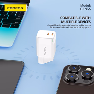 Foneng Lādētājs GAN35 GaN - 2x Type-C - PD 35W 3A balts