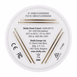 Shelly Flood S Gen4 viedais ūdens noplūdes sensors