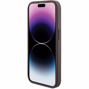 Guess Grip Stand 4G Triangle Strass viedtālruņa apvalks iPhone 15 Pro - brūns