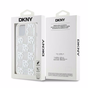DKNY šķidrā spīduma vairāku logotipu viedtālruņa apvalks iPhone 15 / 14 / 13 - balts