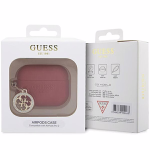 Guess GUAP23DSLGHDF AirPods Pro 2 apvalks sarkans 3D gumijas 4G dimanta šarms