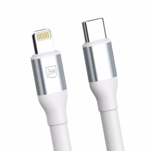 3mk Hyper Cable N-SERIES USB-C / Lightning kabelis 3m PD 3.0 9V/3A 27W balts