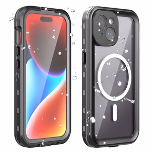 Ūdensnecaurlaidīgs apvalks SHELLBOX DOT saderīgs ar MagSafe IPHONE 15 melns