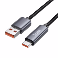 Kabelis USB A uz USB C Hoco 5A ar ekrānu 1 m X112 melns