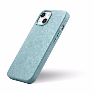 iCarer Litchi Premium ādas viedtālruņa apvalks iPhone 14 Plus Magnētiskais ādas apvalks ar MagSafe Zaļš (WMI14220711-GN)