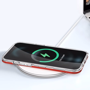 Skaidrs 3in1 vāciņš iPhone 12 Pro Max rāmis želeja sarkana krāsa