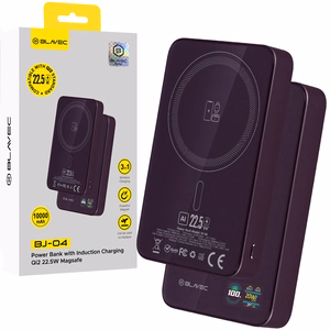 Blavec BJ-04 10000 mAh plāns magnētisks ārējais akumulators ar MagSafe, 13,5 mm, USB-C, 22,5 W, 3 vienā (PBBJ04-MC5P) (krāsa: violeta)