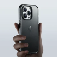 Rock Crystal Shield sērijas viedtālruņa apvalks Iphone 14 Pro caurspīdīgs-melns